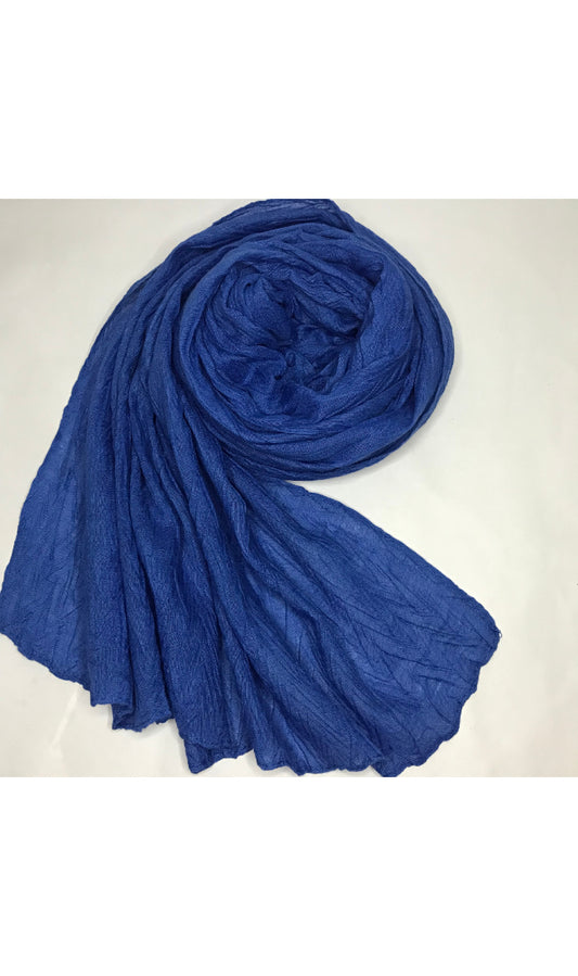 Blue Crimped Viscose Hijab