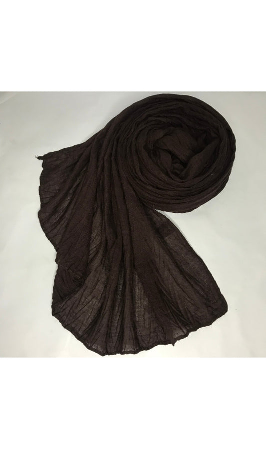 Brown Crimped Viscose Hijab