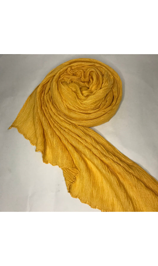 Yellow Crimped Viscose Hijab